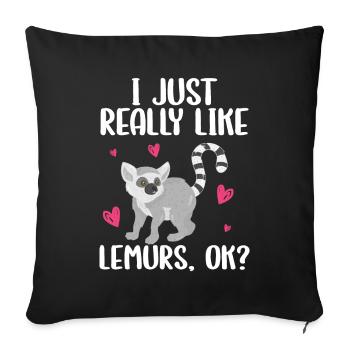 Lemur - Sofa pillowcase 17,3'' x 17,3'' (45 x 45 cm) - black - Front