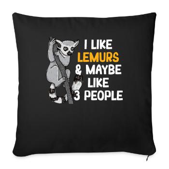 Lemur - Sofa pillowcase 17,3'' x 17,3'' (45 x 45 cm) - black - Front
