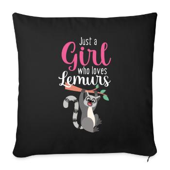 Lemur - Sofa pillowcase 17,3'' x 17,3'' (45 x 45 cm) - black - Front