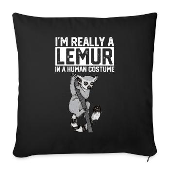 Lemur - Sofa pillowcase 17,3'' x 17,3'' (45 x 45 cm) - black - Front