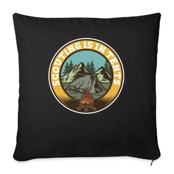 Boy Scout Cool Scouting Is In Tents - Sofa pillowcase 17,3'' x 17,3'' (45 x 45 cm) - black - Front