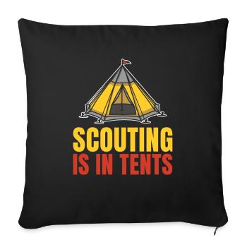 Boy Scout Funny Scouting Is In Tents - Sofa pillowcase 17,3'' x 17,3'' (45 x 45 cm) - black - Front