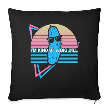 Drôle de cornichon rétro - Housse de coussin décorative 45 x 45 cm - noir - Devant