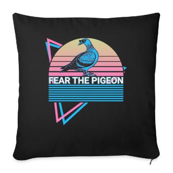 Fear The Pigeon Retro - Sofa pillowcase 17,3'' x 17,3'' (45 x 45 cm) - black - Front