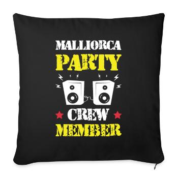 Mallorca Party Crew - Sofa pillowcase 17,3'' x 17,3'' (45 x 45 cm) - black - Front