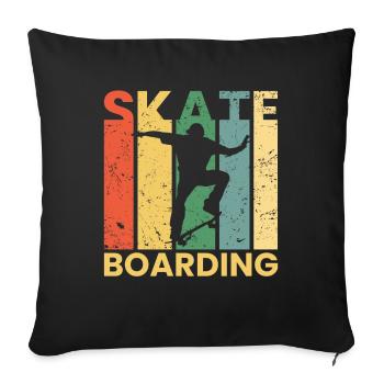 Skateur Planche à roulettes Skateur - Housse de coussin décorative 45 x 45 cm - noir - Devant