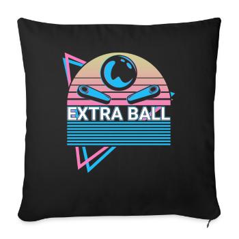 Pinball machine rétro - Housse de coussin décorative 45 x 45 cm - noir - Devant