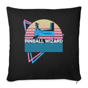 Pinball Wizard Flipperautomat Retro - Sofakissenbezug 45 x 45 cm - Schwarz - Vorne