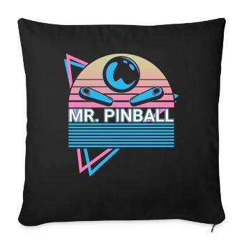 Mr. Flipper Retro - Sofa pillowcase 17,3'' x 17,3'' (45 x 45 cm) - black - Front