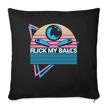 Pinball machine rétro - Housse de coussin décorative 45 x 45 cm - noir - Devant