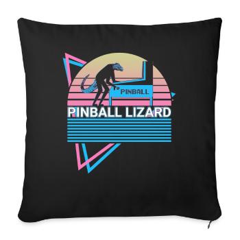 Pinball lézard flipper rétro - Housse de coussin décorative 45 x 45 cm - noir - Devant
