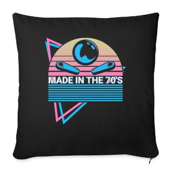 Pinball machine rétro - Housse de coussin décorative 45 x 45 cm - noir - Devant