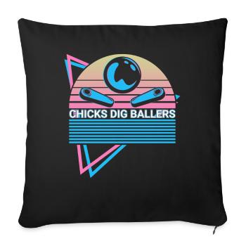 Pinball machine rétro - Housse de coussin décorative 45 x 45 cm - noir - Devant