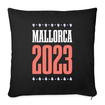 Majorque 2023 - Housse de coussin décorative 45 x 45 cm - noir - Devant