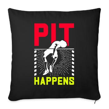 Pole vault Pole vaulter - Sofa pillowcase 17,3'' x 17,3'' (45 x 45 cm) - black - Front