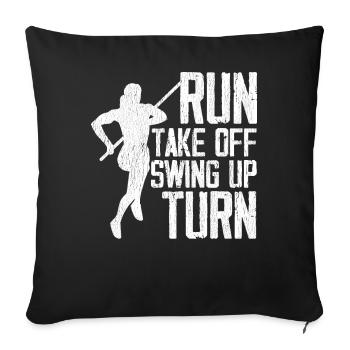 Saut à la perche Saut à la perche - Housse de coussin décorative 45 x 45 cm - noir - Devant