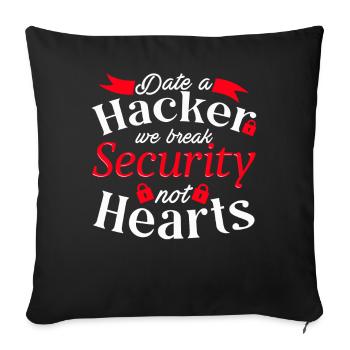 Cybersécurité, Piratage, Informatique - Housse de coussin décorative 45 x 45 cm - noir - Devant
