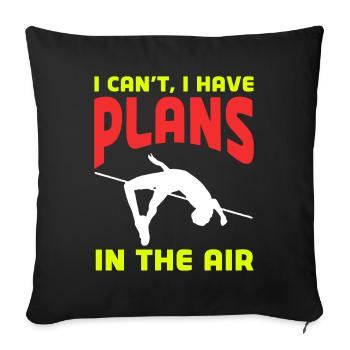 Saut à la perche Saut à la perche - Housse de coussin décorative 45 x 45 cm - noir - Devant