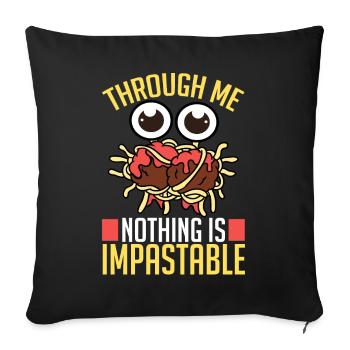 Monstre spaghetti volant FSM Pastafarian - Housse de coussin décorative 45 x 45 cm - noir - Devant