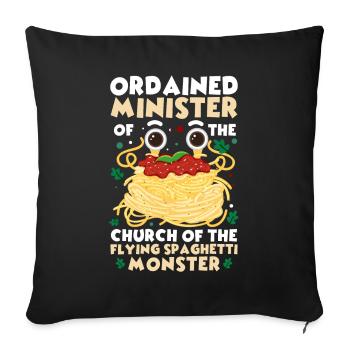 FSM Pastafarian - Sofakissenbezug 45 x 45 cm - Schwarz - Vorne