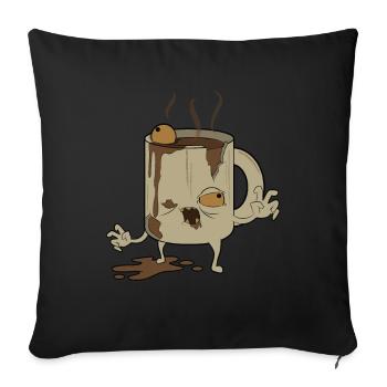 Monster Coffee - Sofa pillowcase 17,3'' x 17,3'' (45 x 45 cm) - black - Front