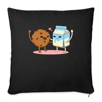 Paire café-lait - Housse de coussin décorative 45 x 45 cm - noir - Devant