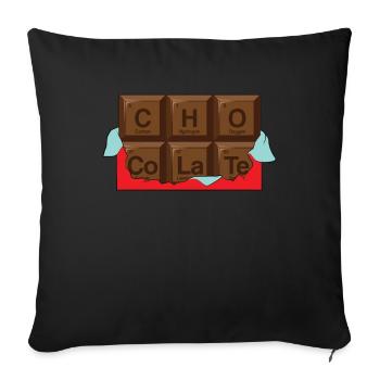 Periodic table of chocolate - Sofa pillowcase 17,3'' x 17,3'' (45 x 45 cm) - black - Front