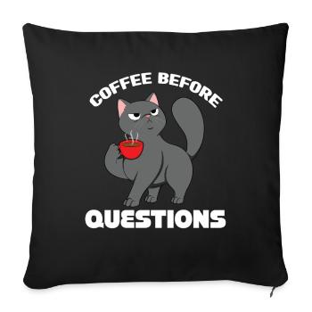 Le café avant les questions - Housse de coussin décorative 45 x 45 cm - noir - Devant
