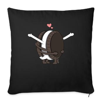 Biscuit Couple Love - Sofa pillowcase 17,3'' x 17,3'' (45 x 45 cm) - black - Front