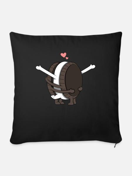 Keks-Paar Liebe - Sofakissenbezug 45 x 45 cm - Schwarz