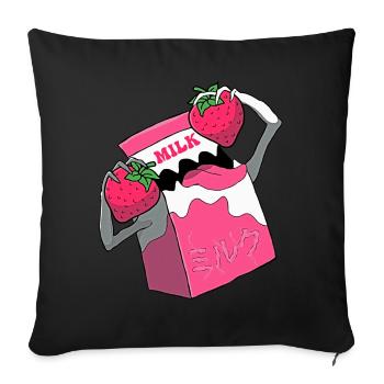 Bizarro Fiction Esthétique Weirdcore Kawaii - Housse de coussin décorative 45 x 45 cm - noir - Devant