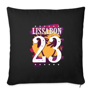 Lisbon 23 Jersey 2023 - Sofa pillowcase 17,3'' x 17,3'' (45 x 45 cm) - black - Front