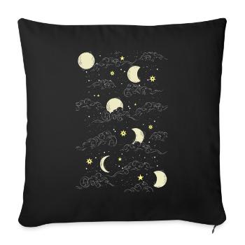 Whimsigoth Celestial Moon Star Muster - Sofakissenbezug 45 x 45 cm - Schwarz - Vorne