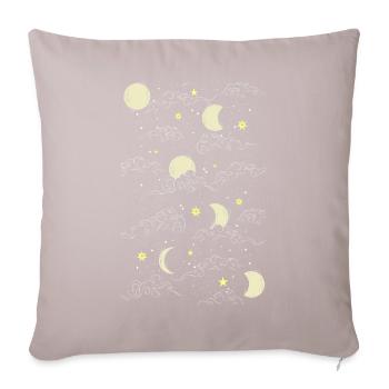 Modèle d’étoile de la lune céleste fantaisiste - Housse de coussin décorative 45 x 45 cm - taupe clair - Devant