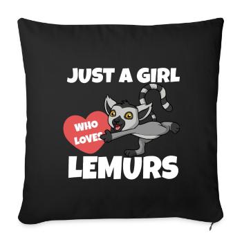 Lémurien - Housse de coussin décorative 45 x 45 cm - noir - Devant