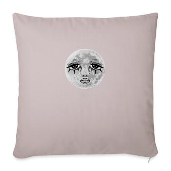 Fantaisie Céleste Grunge Triste Lune Blanche - Housse de coussin décorative 45 x 45 cm - taupe clair - Devant