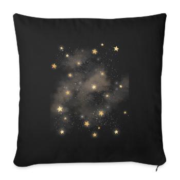 Celestial Space Aesthetics Galaxy Stars - Sofa pillowcase 17,3'' x 17,3'' (45 x 45 cm) - black - Front