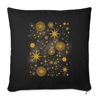 Witchy Aesthetic Celestial Vintage Crescent Moon Sun - Sofa pillowcase 17,3'' x 17,3'' (45 x 45 cm) - black - Front