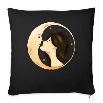 Whimsigoth Esthétique Croissant Céleste Lune Fille - Housse de coussin décorative 45 x 45 cm - noir - Devant