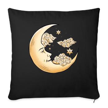 Hippie Aesthetics Celestial Crescent Bohemian - Sofa pillowcase 17,3'' x 17,3'' (45 x 45 cm) - black - Front