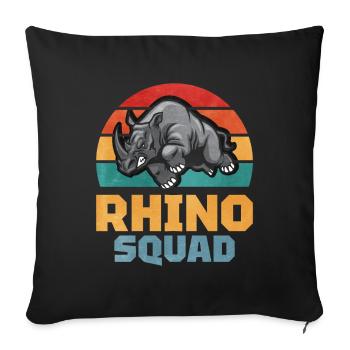 Rhinoceros - Sofa pillowcase 17,3'' x 17,3'' (45 x 45 cm) - black - Front