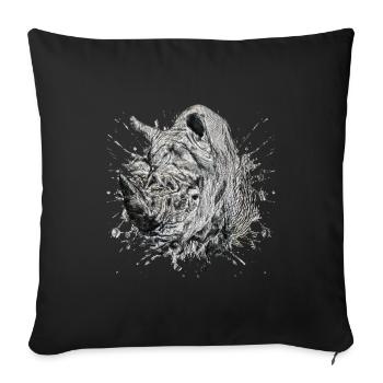 Rhinoceros - Sofa pillowcase 17,3'' x 17,3'' (45 x 45 cm) - black - Front