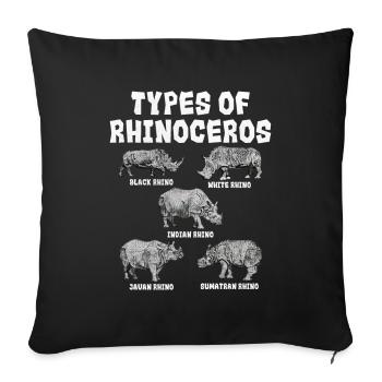Rhinoceros - Sofa pillowcase 17,3'' x 17,3'' (45 x 45 cm) - black - Front