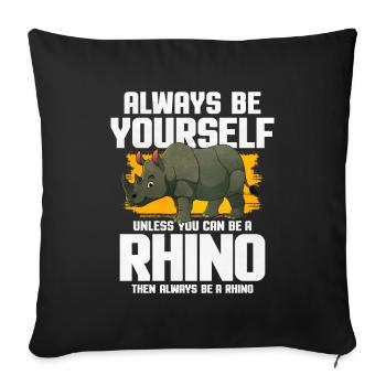 Rhinoceros - Sofa pillowcase 17,3'' x 17,3'' (45 x 45 cm) - black - Front