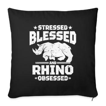 Rhinoceros - Sofa pillowcase 17,3'' x 17,3'' (45 x 45 cm) - black - Front