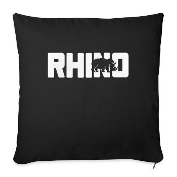 Rhinoceros - Sofa pillowcase 17,3'' x 17,3'' (45 x 45 cm) - black - Front