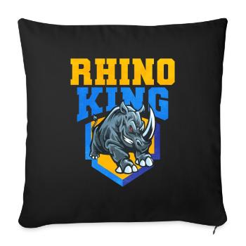 Rhinoceros - Sofa pillowcase 17,3'' x 17,3'' (45 x 45 cm) - black - Front