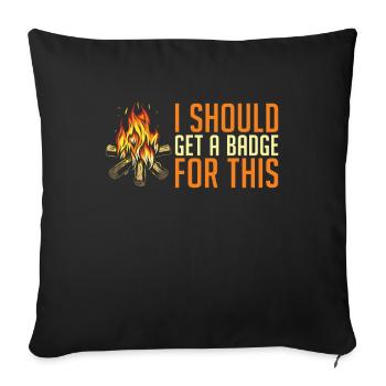 Pfadfinder Feuer - Sofakissenbezug 45 x 45 cm - Schwarz - Vorne