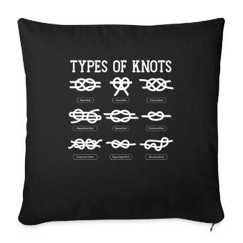 Pathfinder Node Types Of Knots - Sofa pillowcase 17,3'' x 17,3'' (45 x 45 cm) - black - Front
