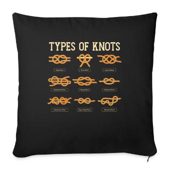 Pathfinder Node Types Of Knots - Sofa pillowcase 17,3'' x 17,3'' (45 x 45 cm) - black - Front